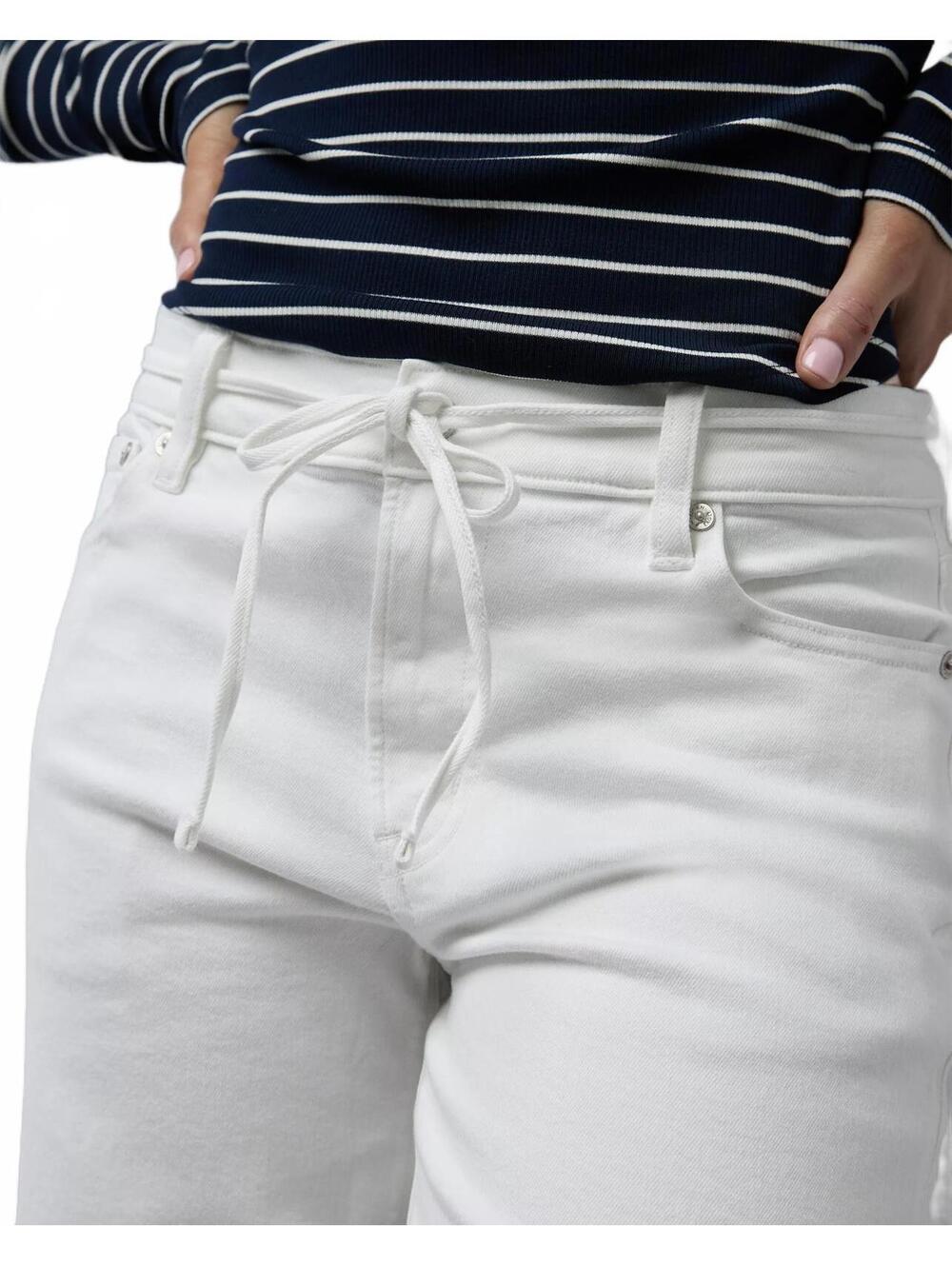 AE Long Stretch Barrel Jean American Eagle NWT Cool White 16L - Picture 4 of 6